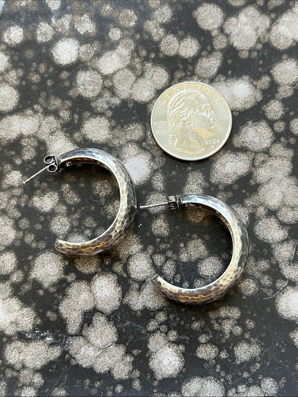 Silpada Hammered Hoop Earrings - Silver